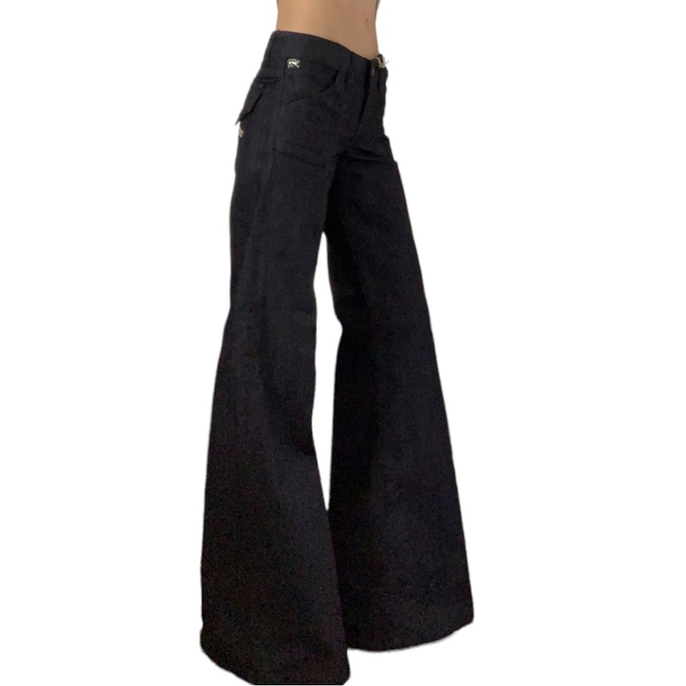 NWT Vintage Parasuco Denim Flared Pants Dark Wash Low Rise